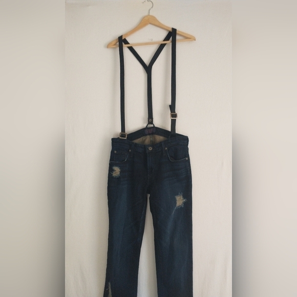 James Jeans "Buddy" Suspenders Dark Wash Jeans Size 27 - Picture 4 of 8
